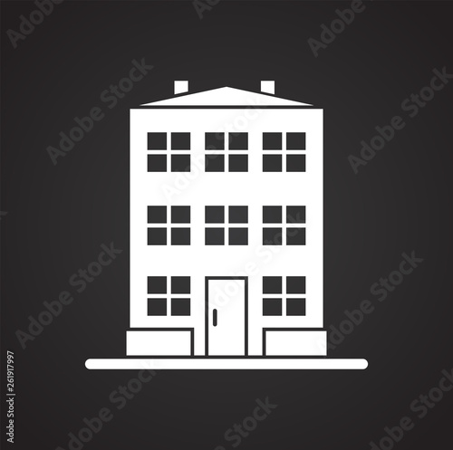 Building icon on background for graphic and web design. Simple vector sign. Internet concept symbol for website button or mobile app.