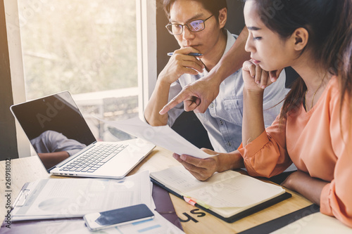 Business meeting concept; Business people and staff meeting in office to briefing strategy information of corporate; Strategy Department in corporate brainstorming at meeting room