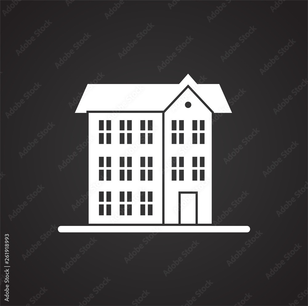 Fototapeta premium Building icon on background for graphic and web design. Simple vector sign. Internet concept symbol for website button or mobile app.