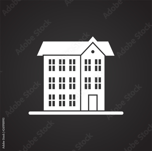 Building icon on background for graphic and web design. Simple vector sign. Internet concept symbol for website button or mobile app.