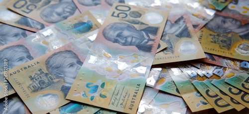 Canvas Print Australian fifty dollar banknote