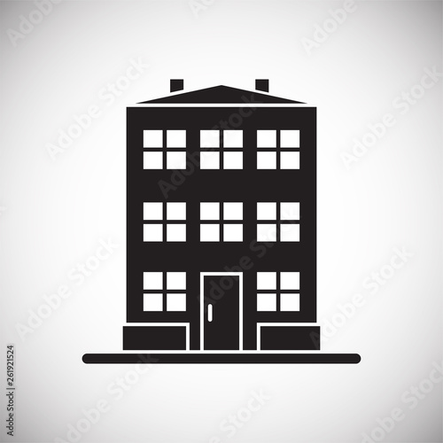 Building icon on background for graphic and web design. Simple vector sign. Internet concept symbol for website button or mobile app.