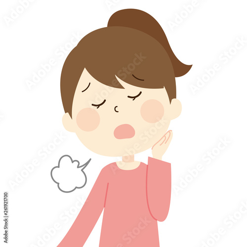 ため息をつく女性