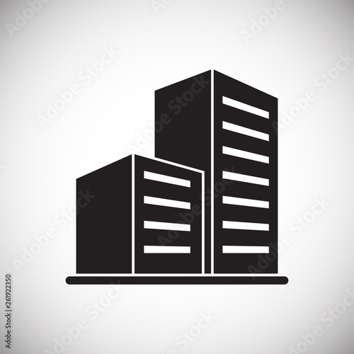 Building icon on background for graphic and web design. Simple vector sign. Internet concept symbol for website button or mobile app.