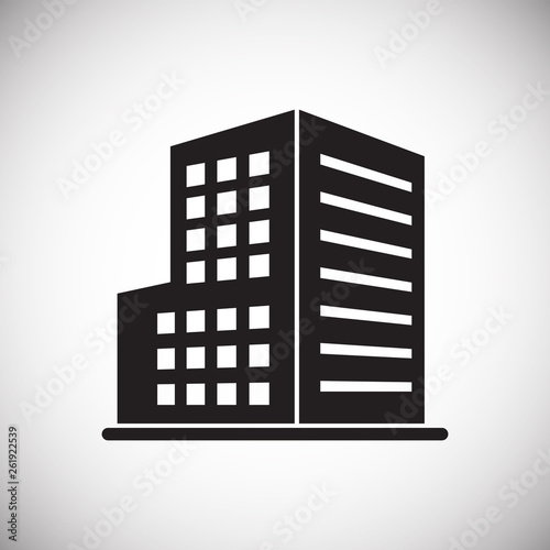 Building icon on background for graphic and web design. Simple vector sign. Internet concept symbol for website button or mobile app.