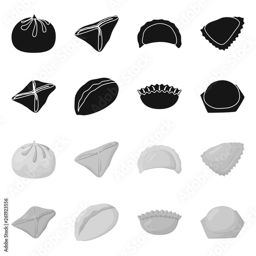 Isolated object of products  and cooking sign. Collection of products  and appetizer vector icon for stock.