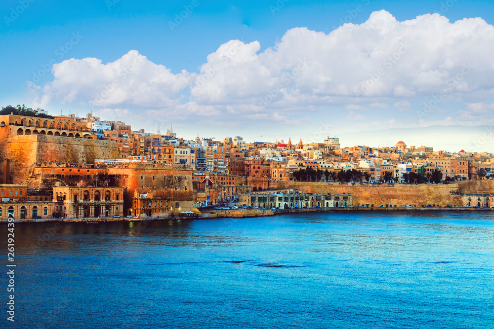 Valletta and Mediterranean Sea