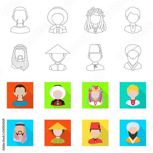Isolated object of imitator and resident icon. Set of imitator and culture stock vector illustration.