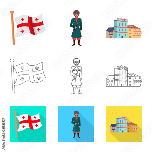 Vector illustration of culture and sightseeing icon. Collection of culture and originality stock vector illustration.