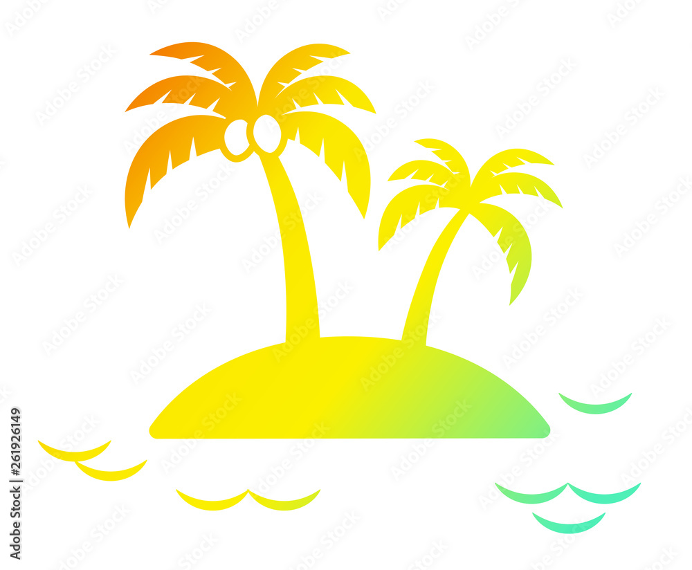 Palm tree island icon