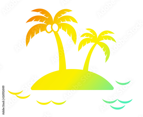 Palm tree island icon