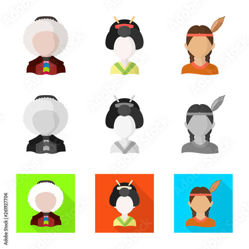 Vector design of imitator and resident sign. Set of imitator and culture stock vector illustration.
