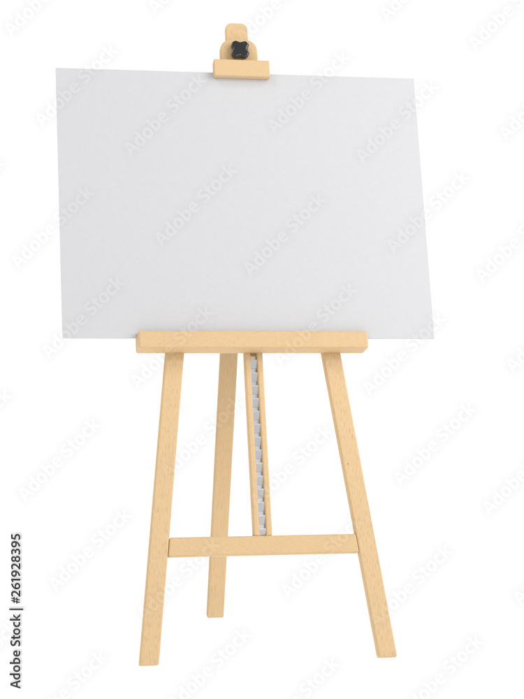 Empty wooden easel (empty canvas) isolated on white Empty wooden easel (empty canvas) isolated on white
