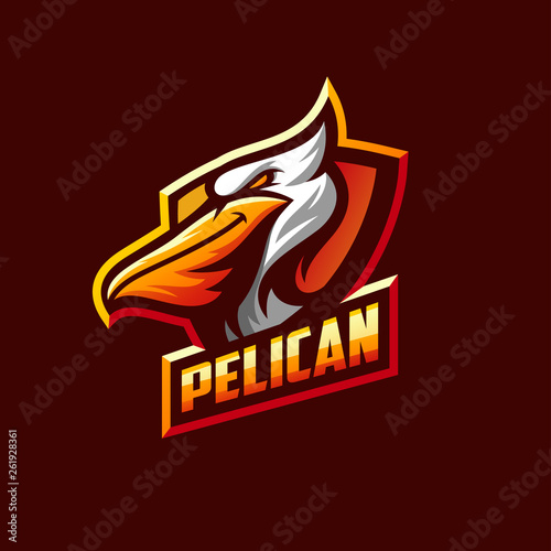 awesome pelican logo sport template