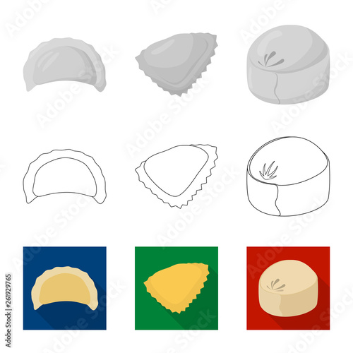 Isolated object of products  and cooking icon. Collection of products  and appetizer stock symbol for web.