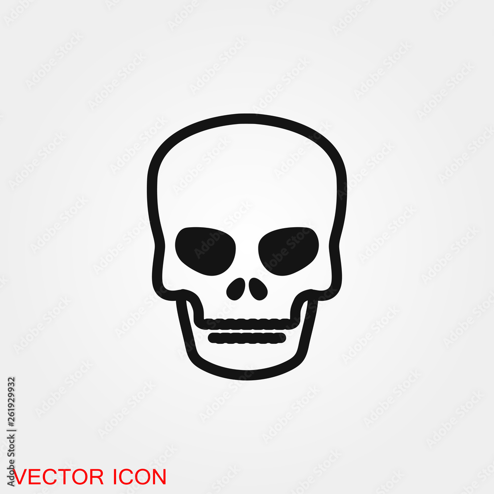 Fototapeta premium Skull icon vector sign symbol for design