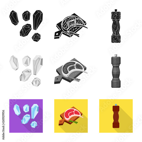 Isolated object of cooking and sea icon. Set of cooking and baking   stock vector illustration.