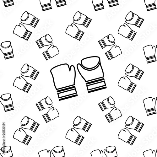 Boxing Glove Icon Seamless Pattern