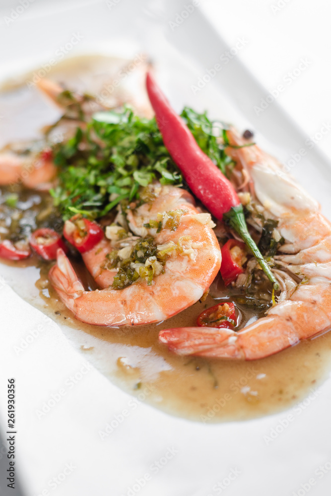 spicy asian prawns in gourmet chilli orange and coriander sauce spicy asian prawns in gourmet chilli orange and coriander sauce