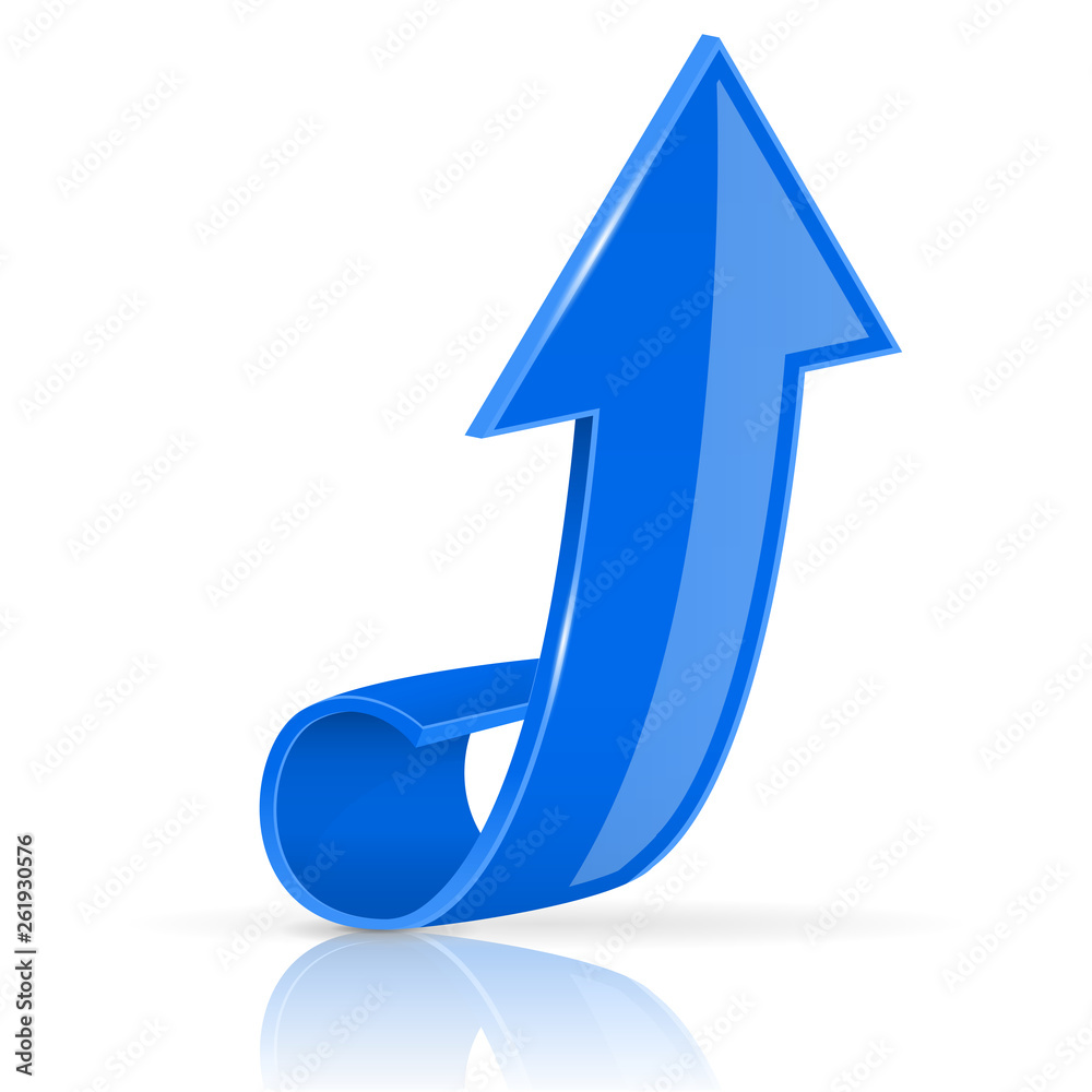Blue UP arrow. Shiny 3d sign Blue UP arrow. Shiny 3d sign
