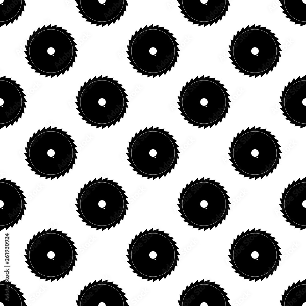 Saw Blade Icon Seamless Pattern, Circular Saw Icon Saw Blade Icon Seamless Pattern, Circular Saw Icon