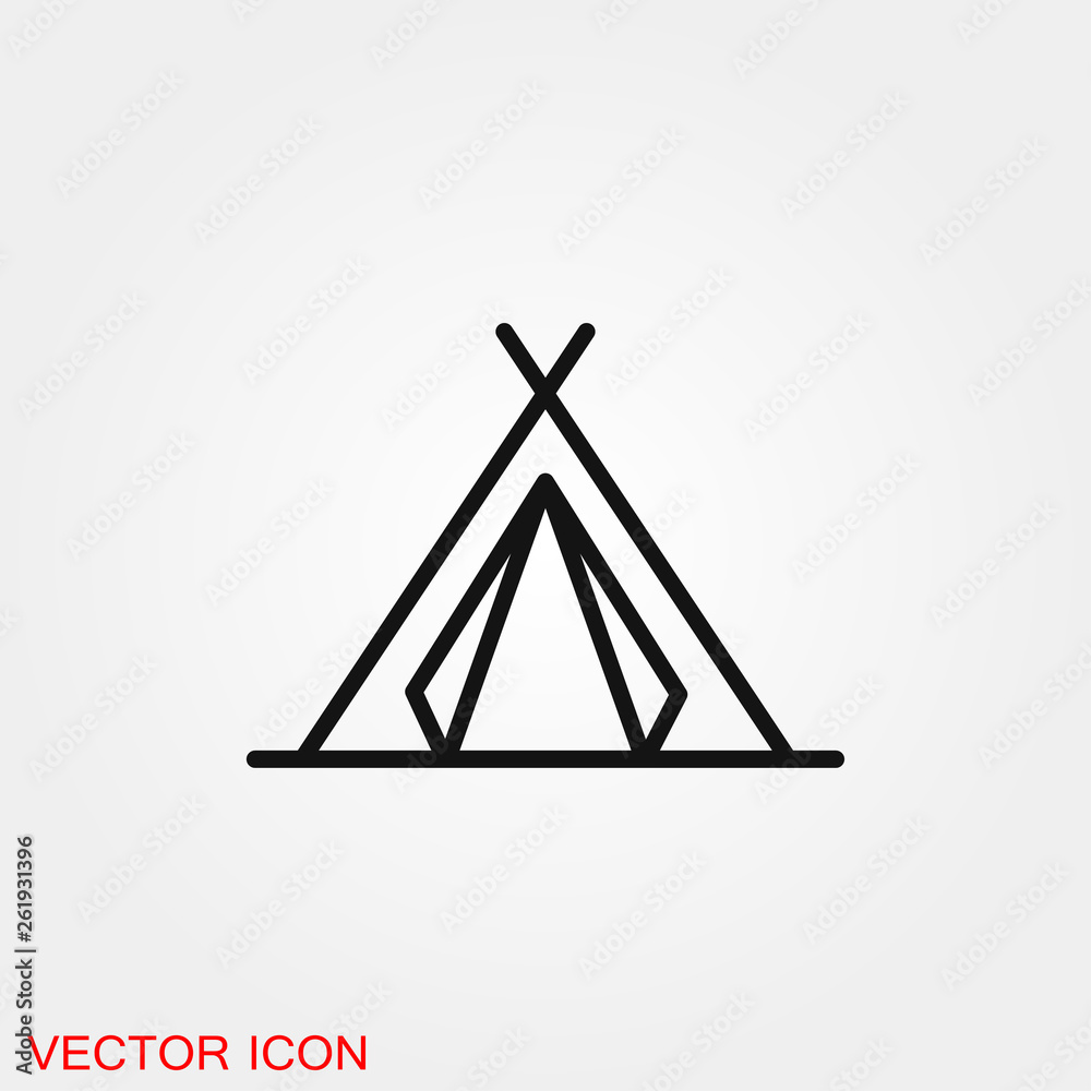 Camping tent icon vector sign symbol for design Camping tent icon vector sign symbol for design