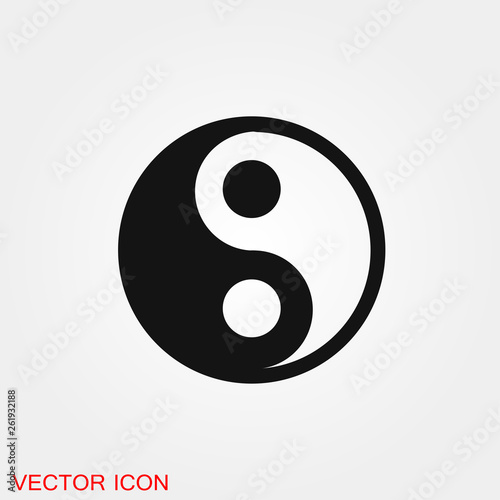 Yin Yang icon vector sign symbol for design