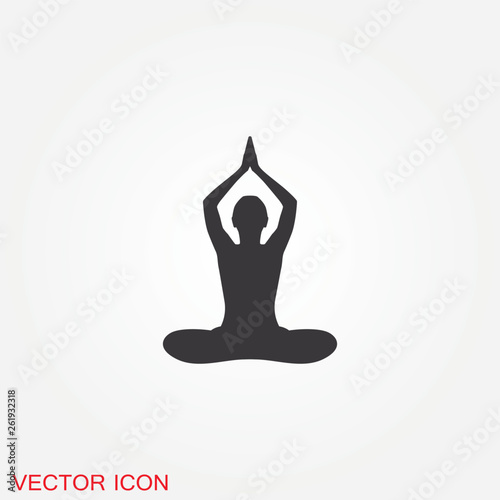 Yoga Fitness Icon vector sign symbol for design