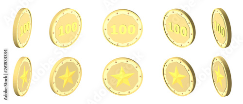 Sequence coin set. Isolated...