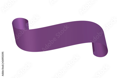 Curled ribbon. 3d Vector il...