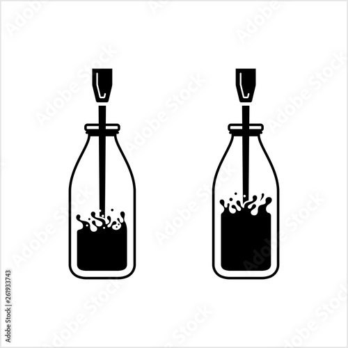 Milk Filling In Bottle Icon