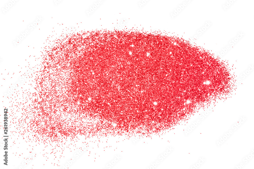 Pink glitter sparkles on white background in vintage colors