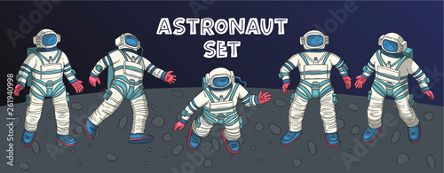 Astronaut vector set.