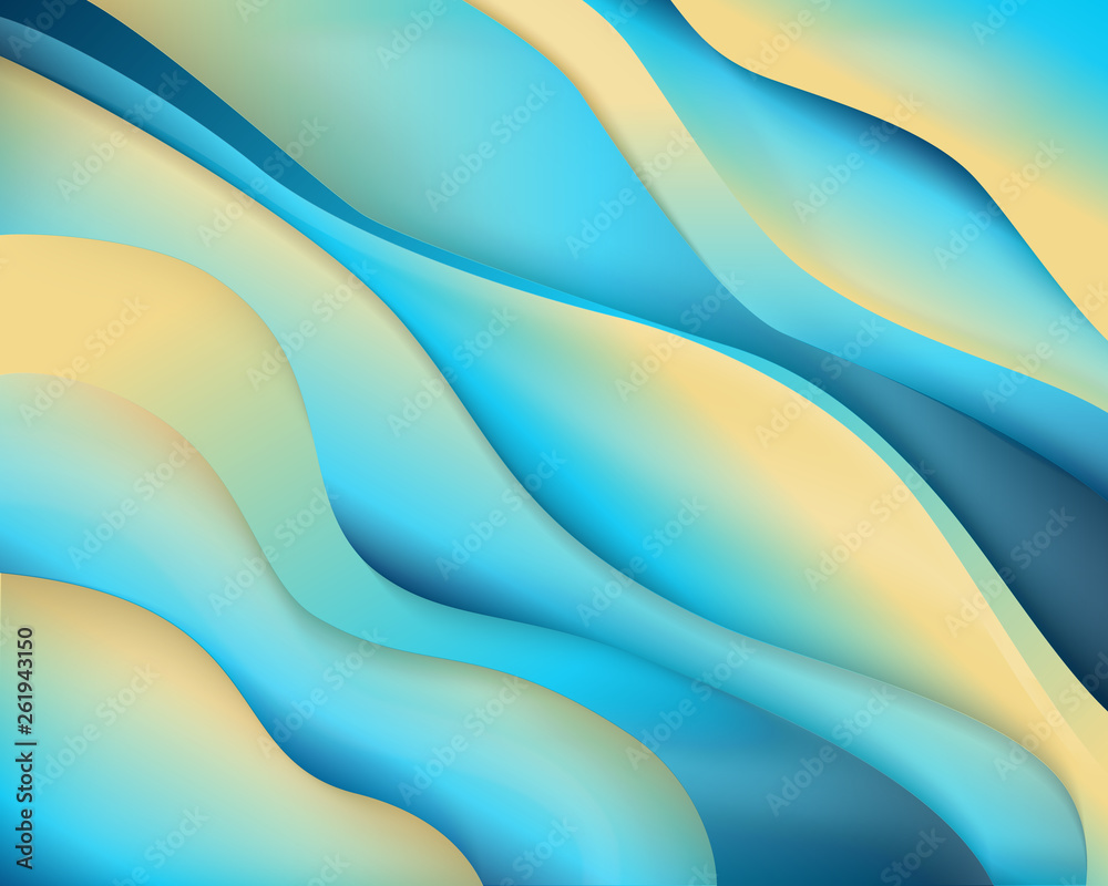 Obraz premium Abstract gradient 3D background of flowing shapes. Futuristic vector design