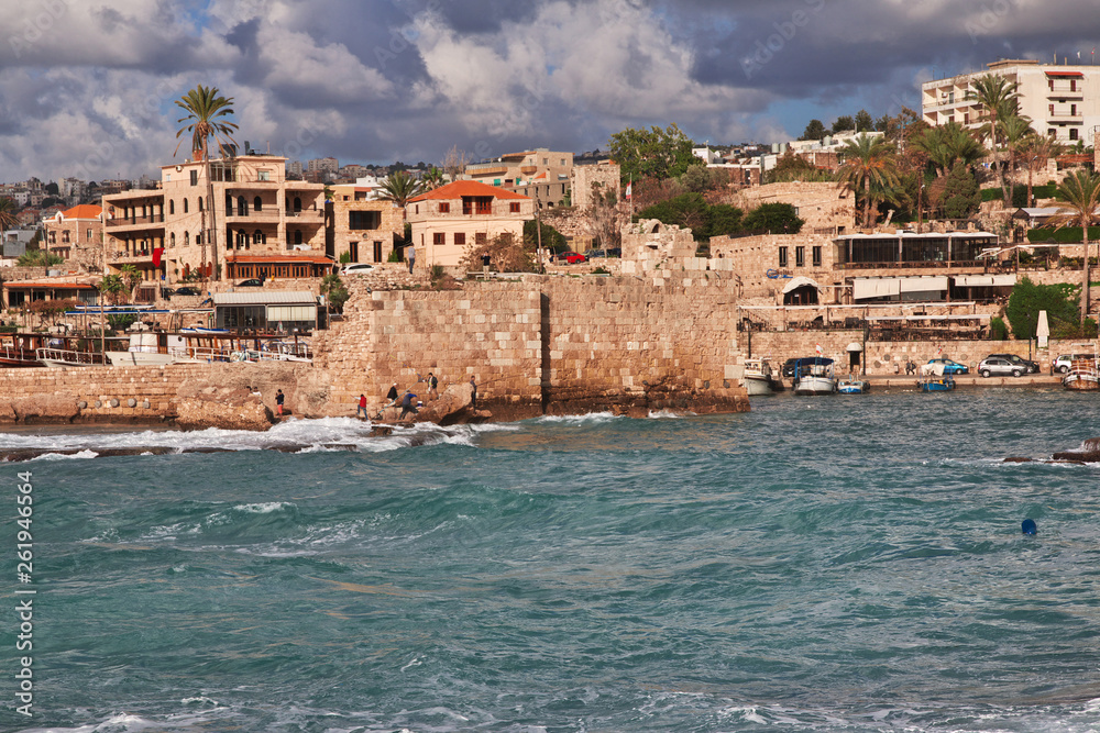 Byblos, Lebanon, Mediterranean sea, Roman Ruins