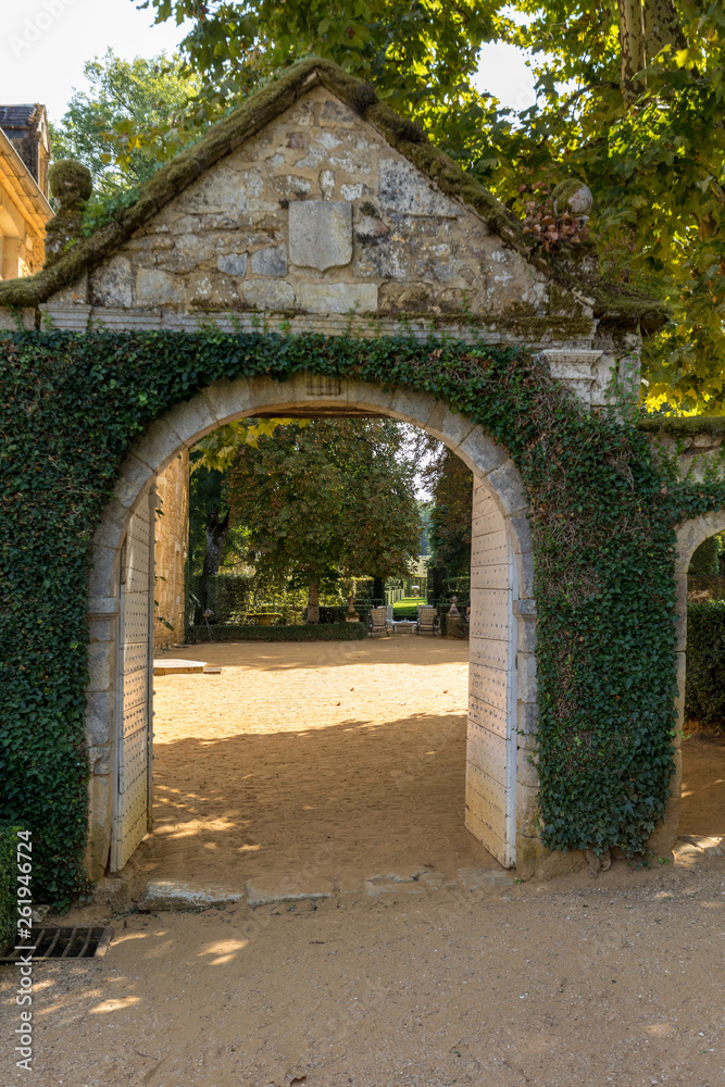 The picturesque Jardins du Manoir d Eyrignac in Dordogne. France