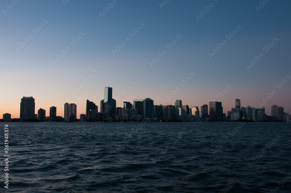 miami skyline at sunset