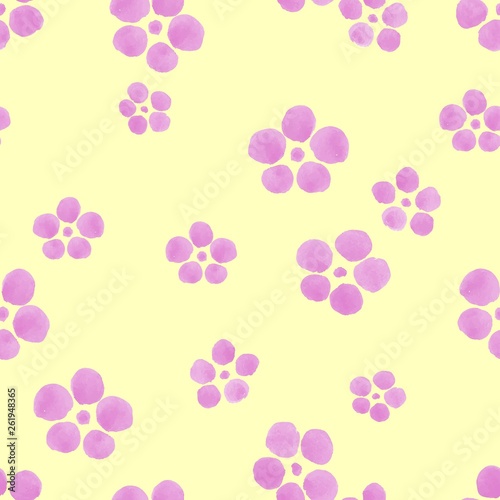 梅の花のシームレスパターン（水彩）