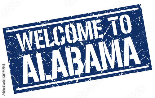 welcome to Alabama stamp
