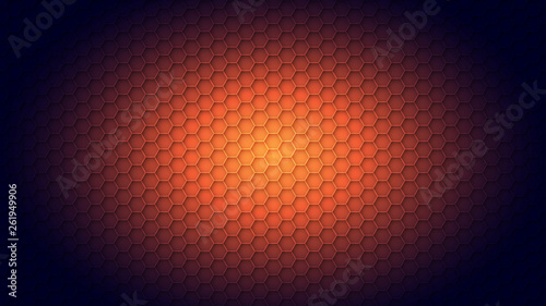 Abstract dark orange texture background hexagon