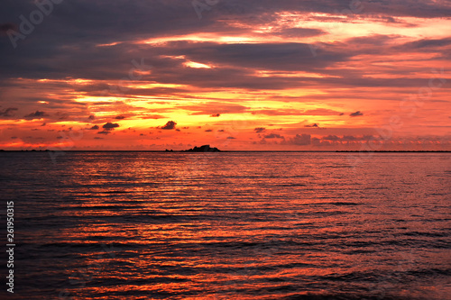 Beautiful sunset backgound at pangkor beach  perak malaysia