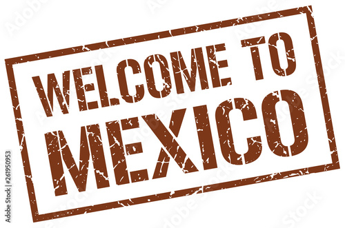 welcome to Mexico stamp