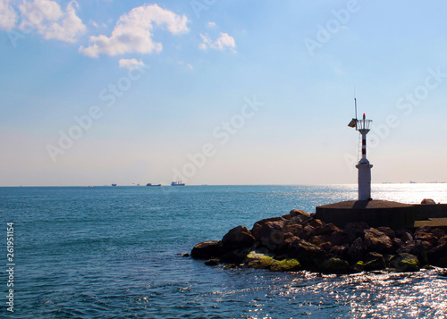 Lighthouse at Bosphorus sea Istanbul