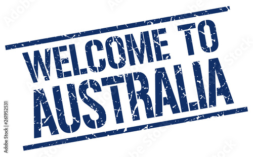 welcome to Australia stamp