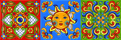 Mexican talavera ceramic tile pattern.