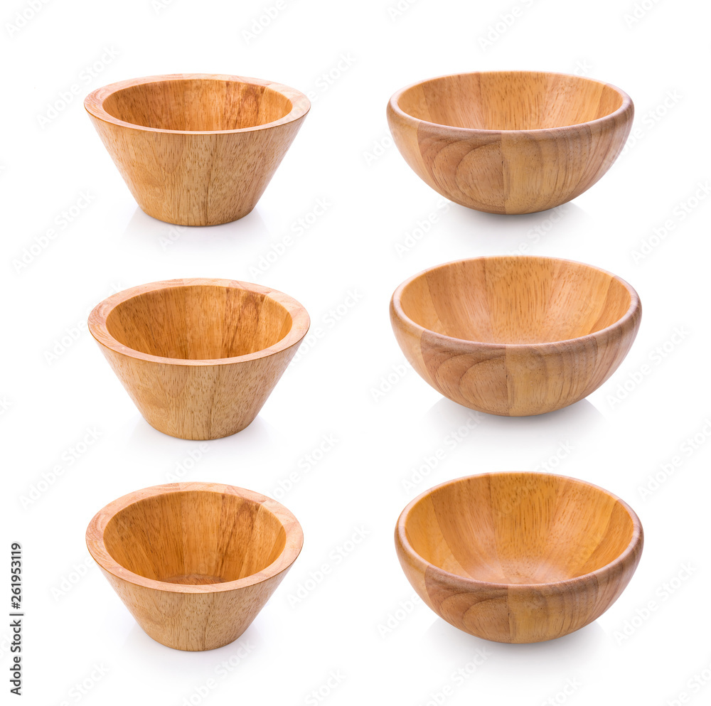 wood bowl on white background wood bowl on white background