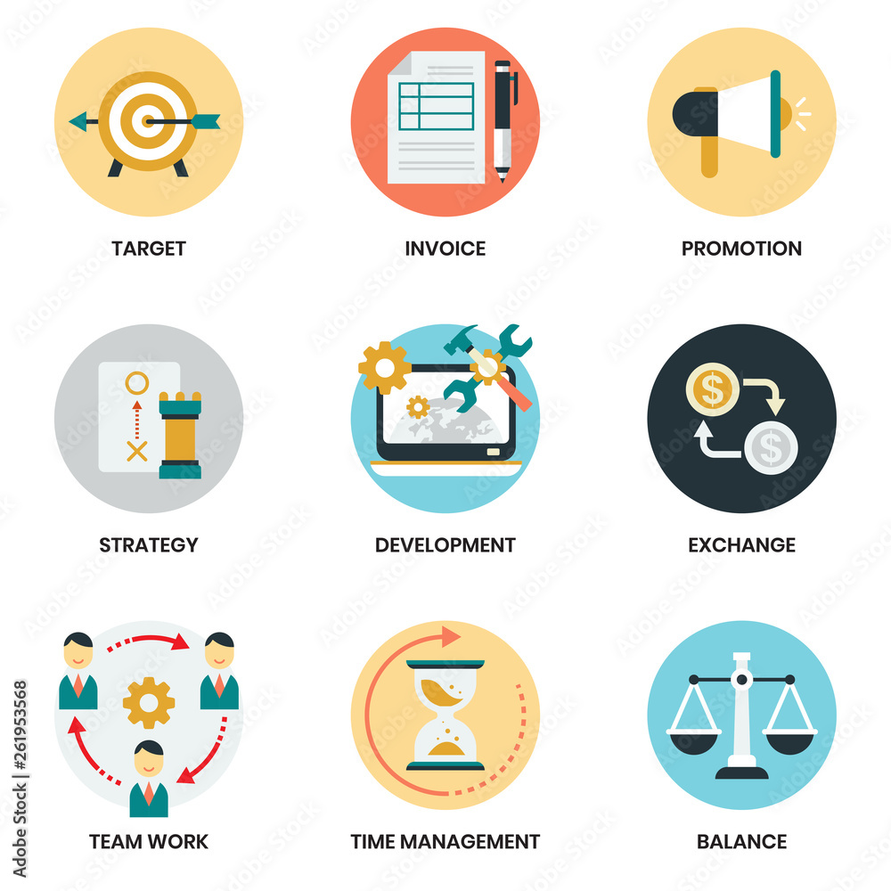 Business icons set for business Business icons set for business
