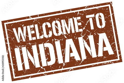 welcome to Indiana stamp
