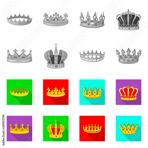 Vector design of medieval and nobility logo. Collection of medieval and monarchy stock symbol for web.