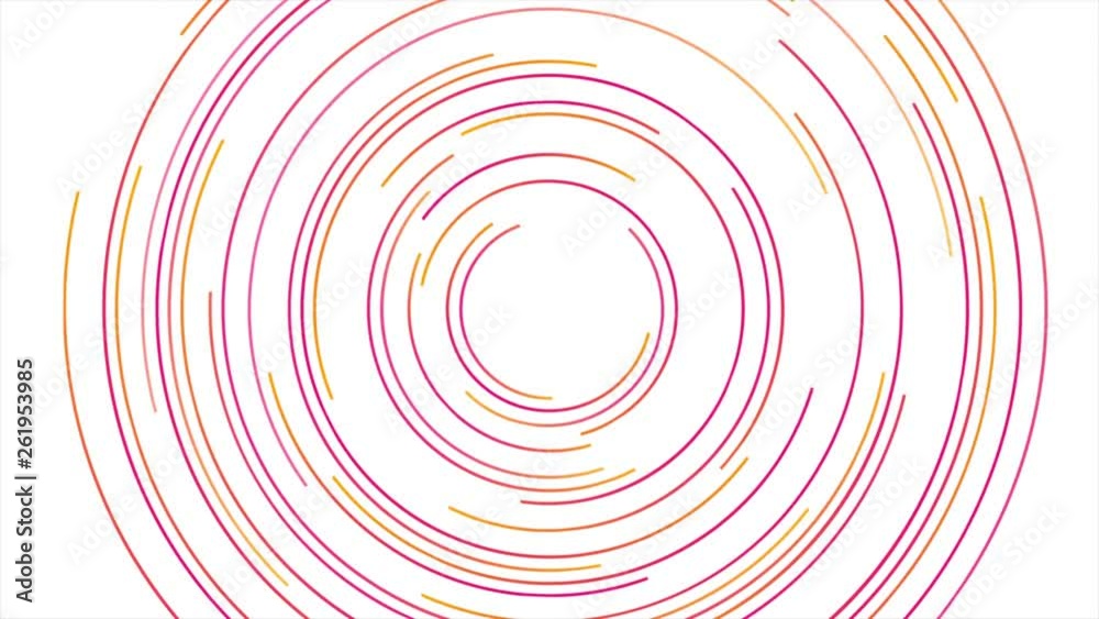 Bright circular lines abstract futuristic motion design. Seamless loop. Video animation Ultra HD 4K 3840x2160